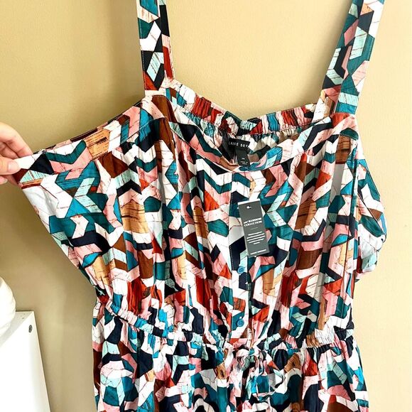 Plus Size NWT Lane Bryant Geometric Print Peplum Tank Top Size 28 - Picture 3 of 10